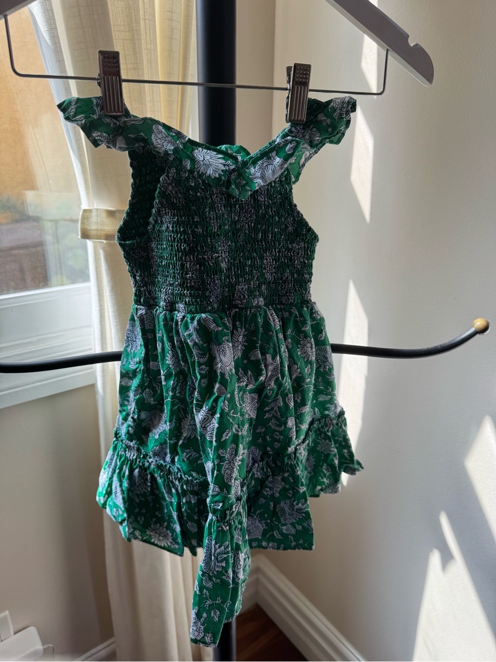CREWCUTS Girls Kids Green Floral Sundress Size 3 Sleeveless